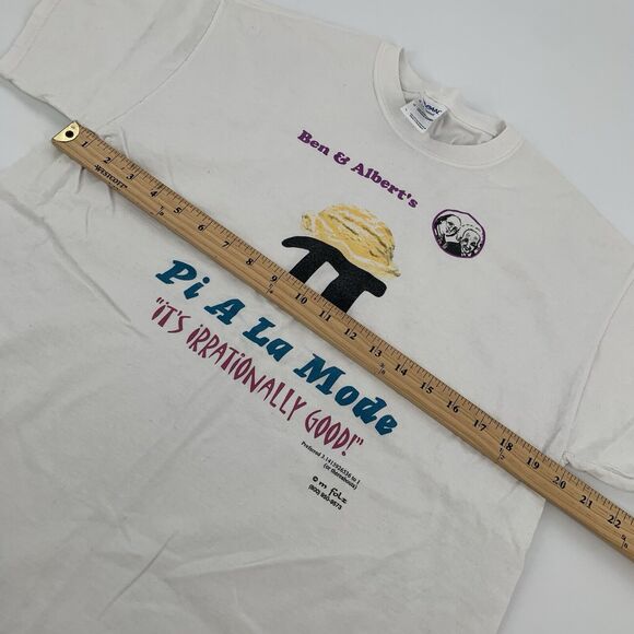 Vintage 90s SS Ben & Albert's Ice Cream Short Sleeve T-Shirt Large L Adult White - Picture 7 of 8